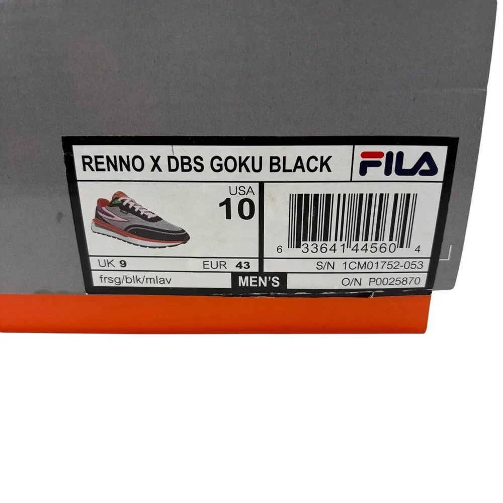 Fila Renno x Dragon Ball Super Goku Black Sneakers Men's 10 Gray Pink w/ Box